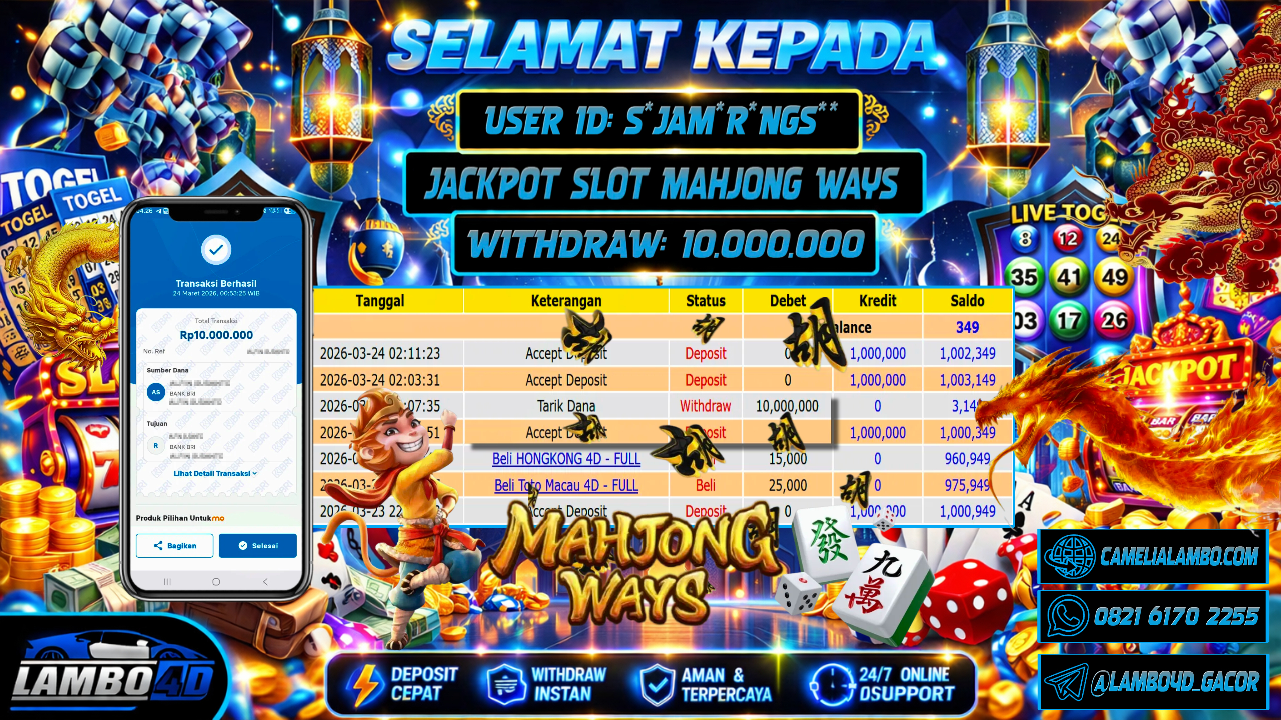 BUKTI JP MEMBER LAMBO4D