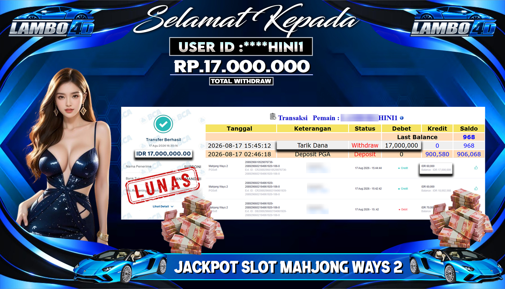 BUKTI JP MEMBER LAMBO4D