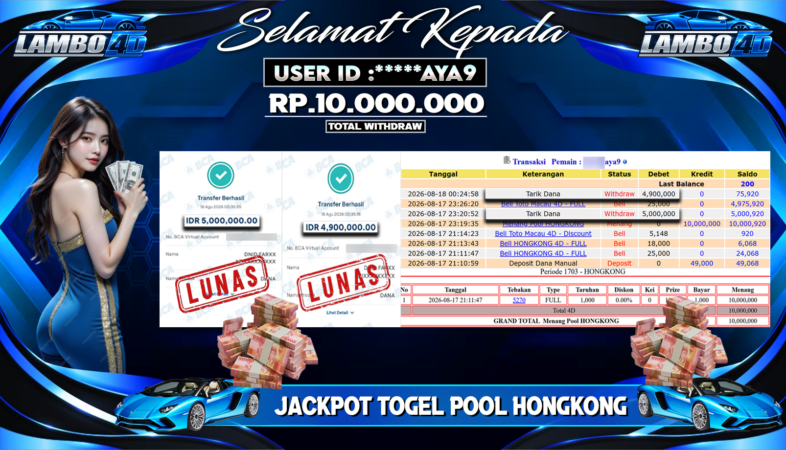 BUKTI JP MEMBER LAMBO4D