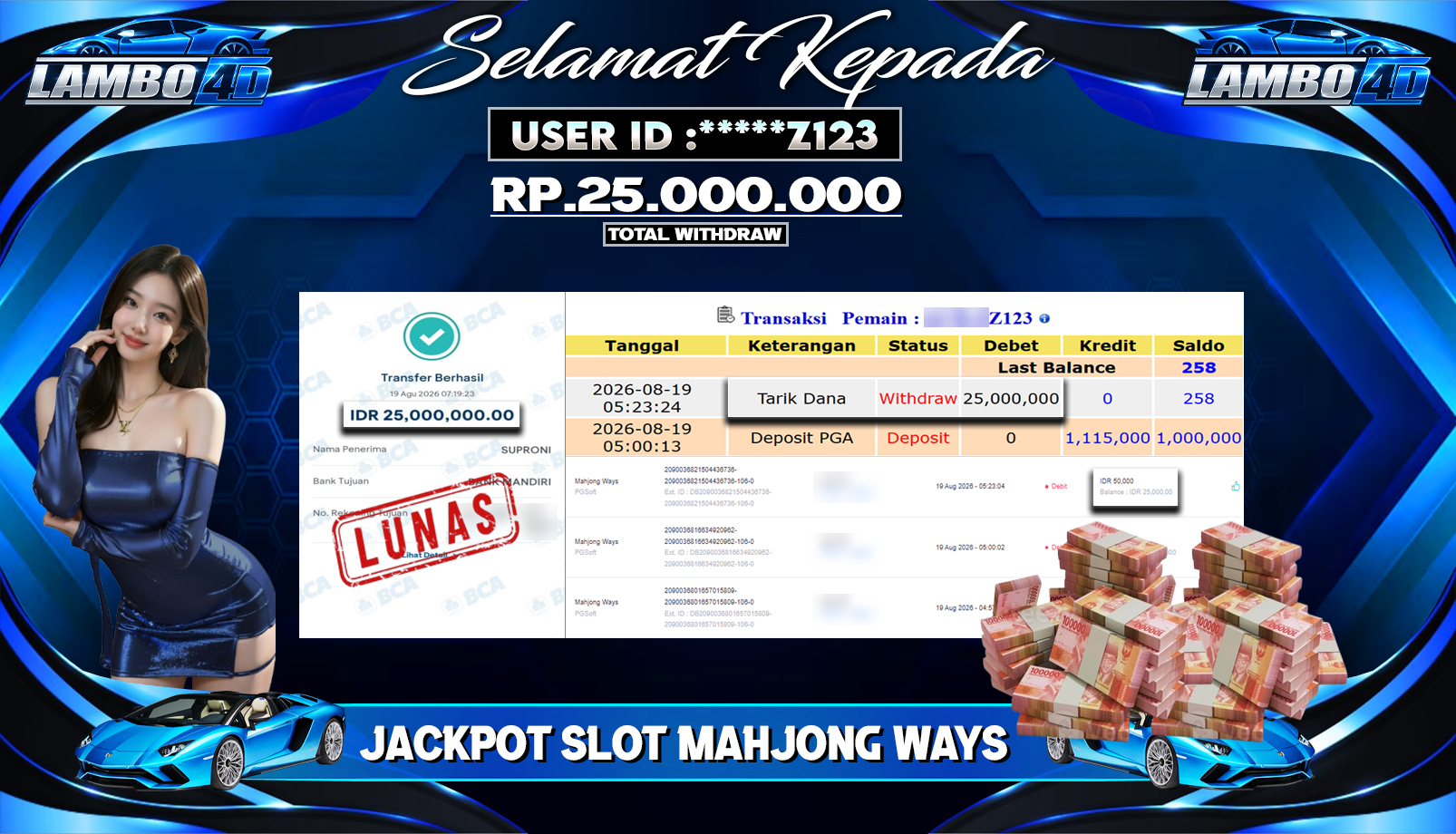 BUKTI JP MEMBER LAMBO4D