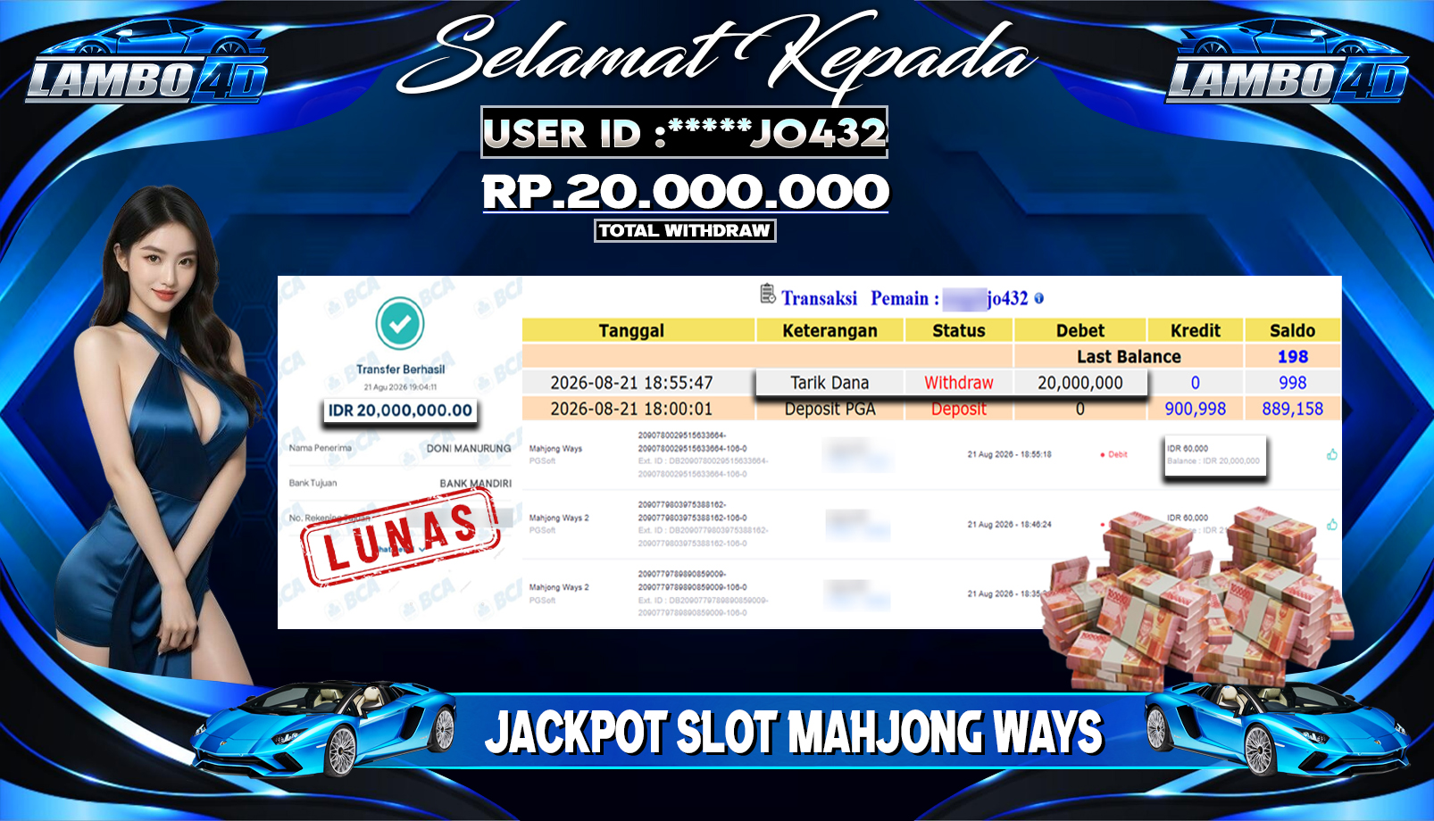 BUKTI JP MEMBER LAMBO4D