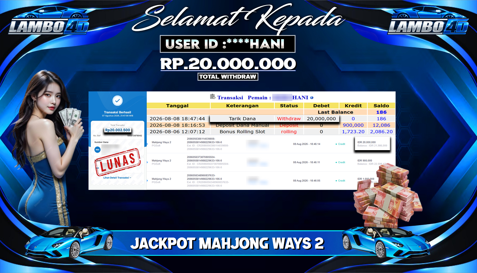 BUKTI JP MEMBER LAMBO4D
